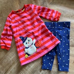 Baby Boden Halloween Owl Stripe Sweatshirt Set
